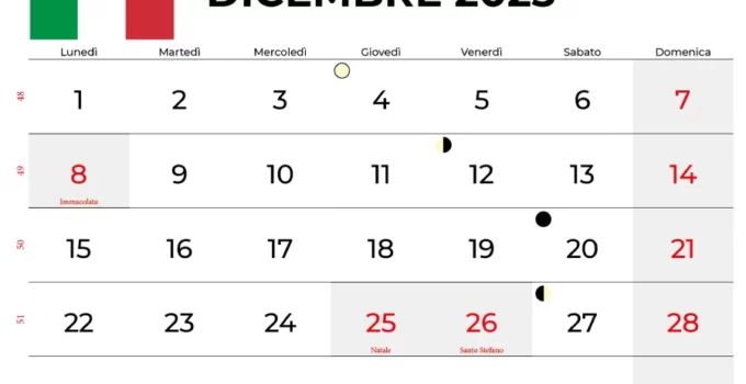 Calendario Dicembre 2025 Da Stampare