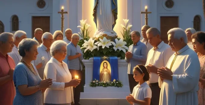 Fiéis brasileiros celebrando o Dia da Imaculada Conceição em 8 de dezembro