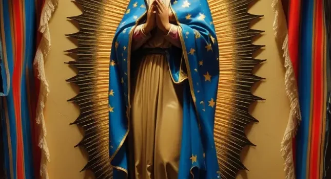 Dia de Nossa Senhora de GuadalupeI magem de Nossa Senhora de Guadalupe estampada na tilma de Juan Diego