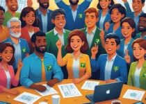 Engenheiros brasileiros trabalhando em projeto de construção civil no Dia do Engenheiro