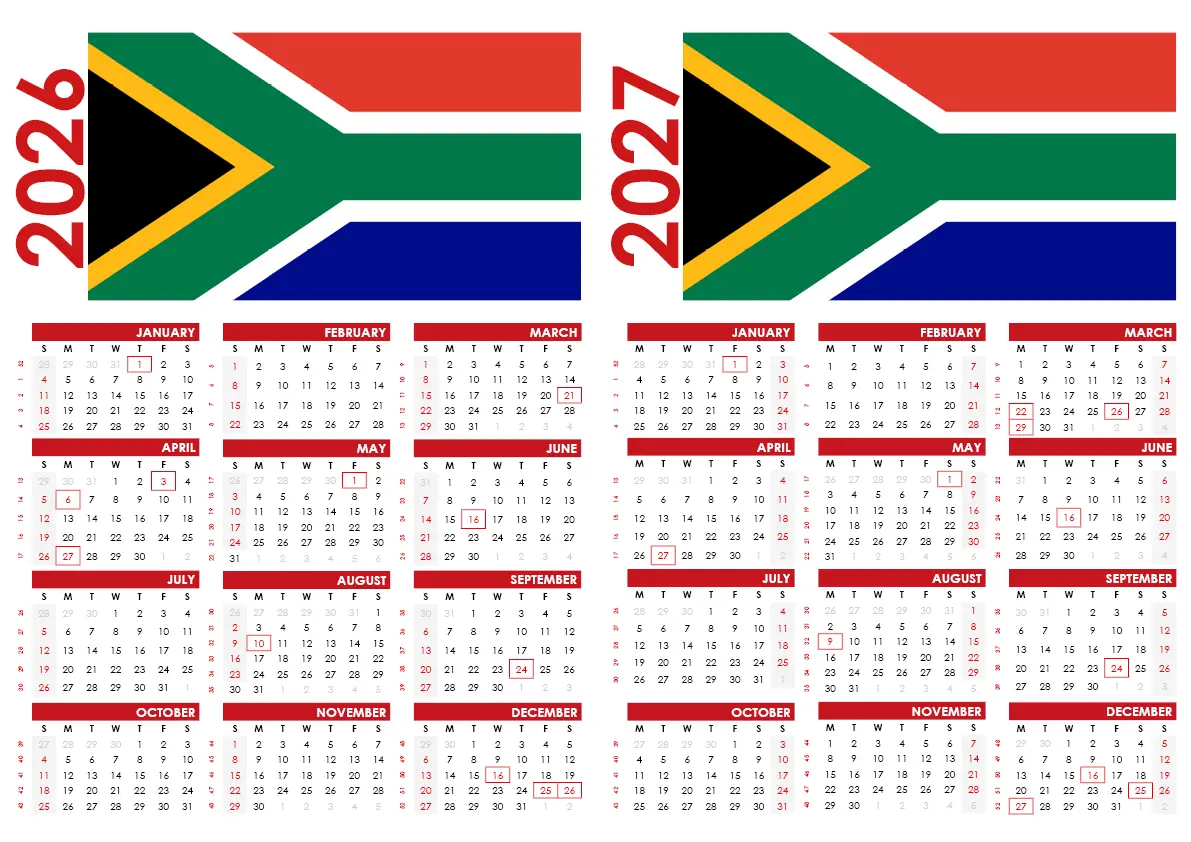 2026 2027 Calendar South Africa