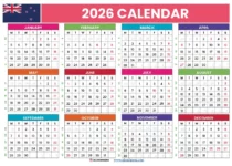 2026 Calendar Nz Printable