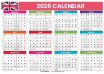 2026 Calendar UK