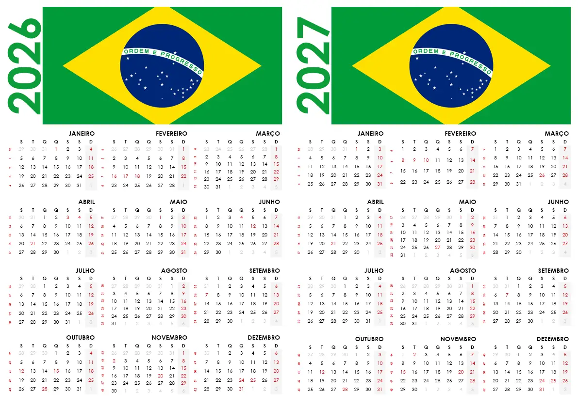 Calendário 2026 2027 Brasil