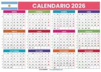 Calendario 2026 Argentina Con Feriados Para Imprimir