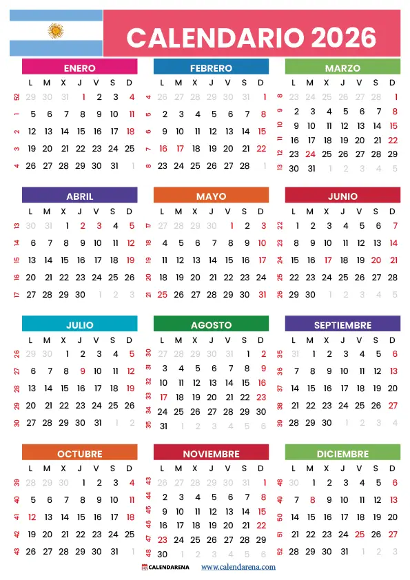 Calendario 2026 Argentina Pdf