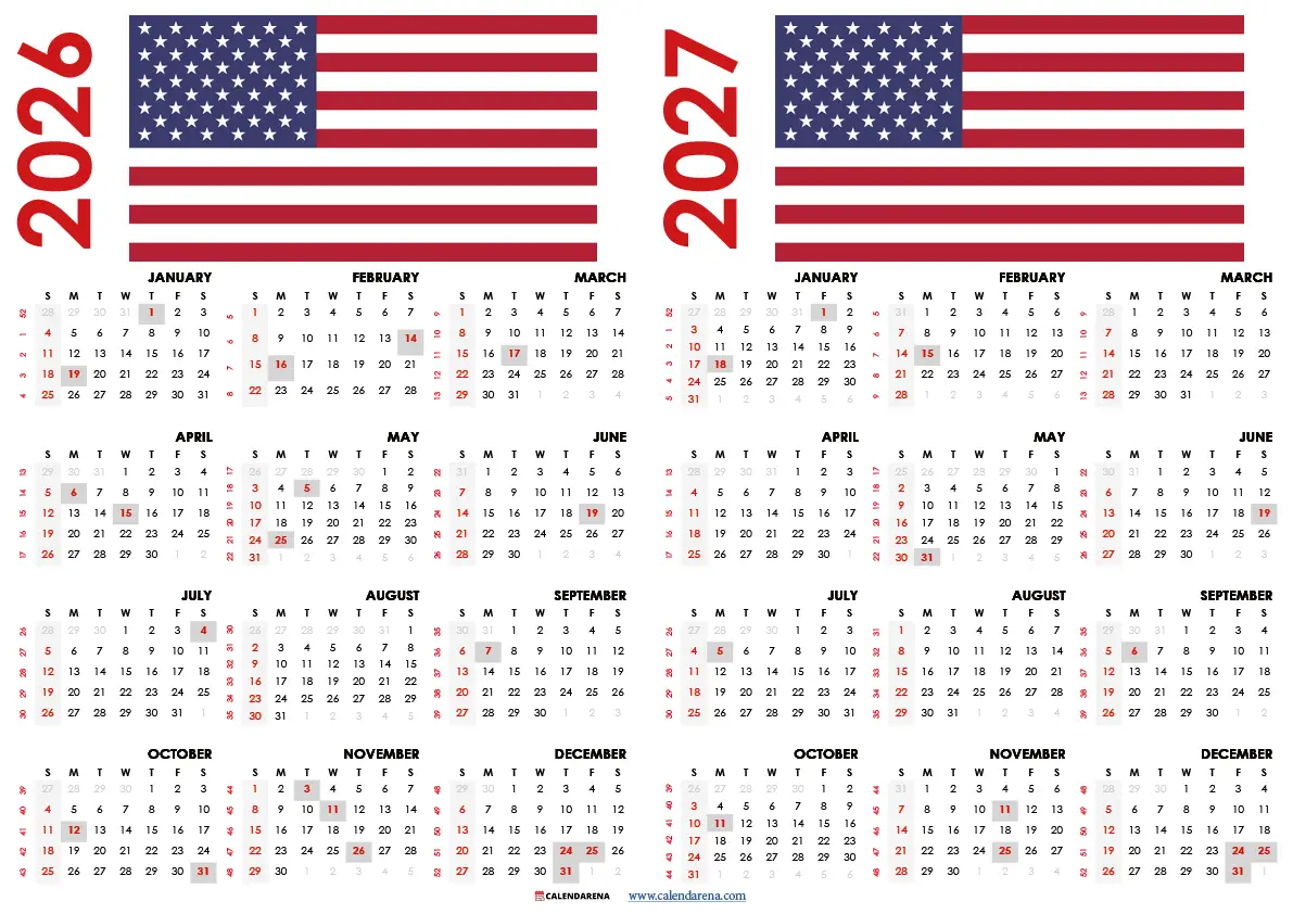 Free Printable Calendar 2026-2027
