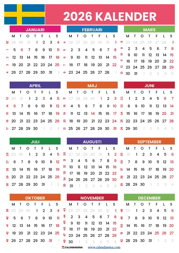 Kalender 2026 Med Veckor