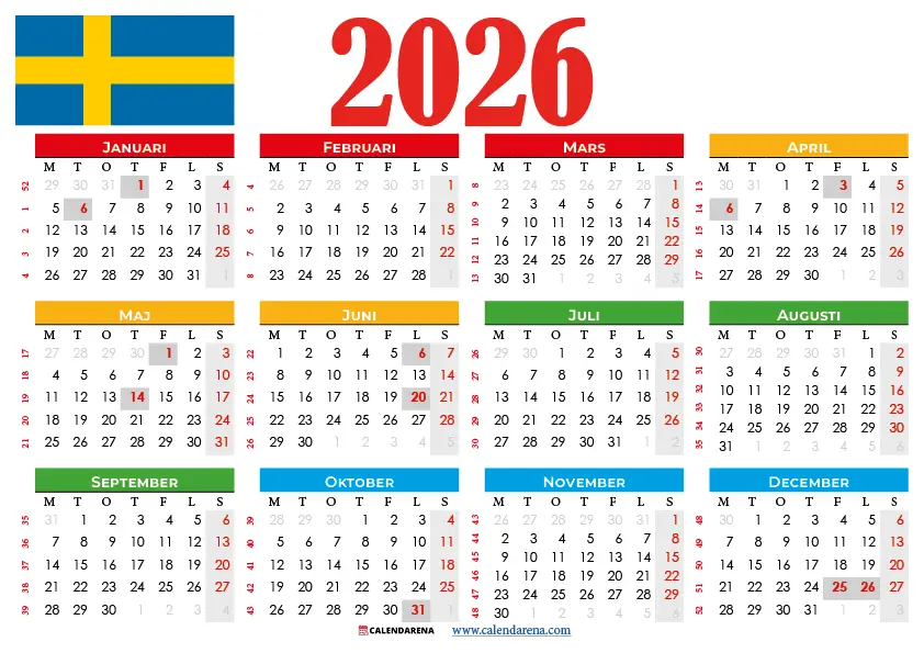 Kalender Veckor 2026