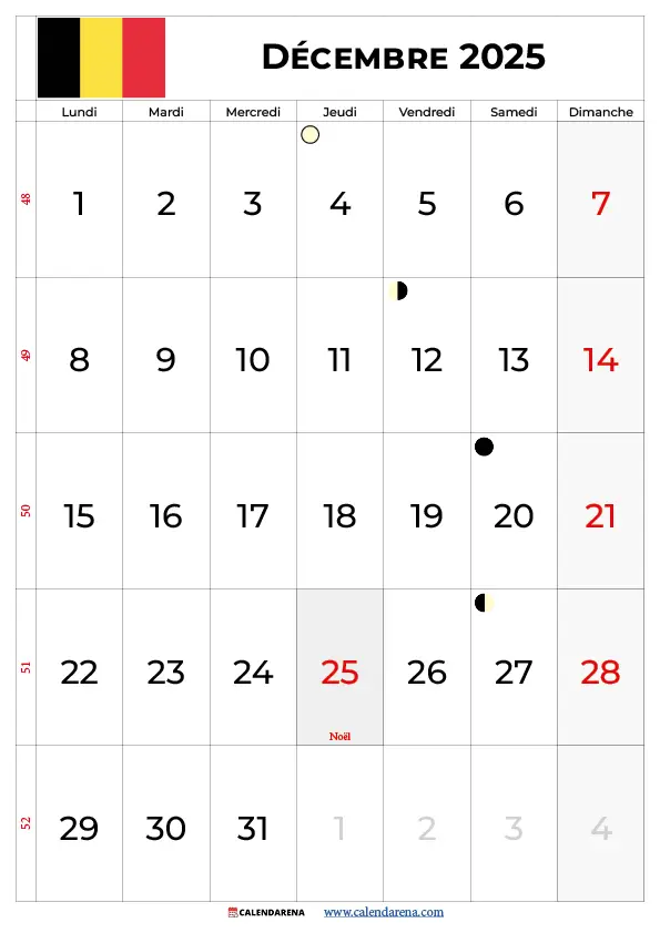 Mois De Décembre 2025 Belgique