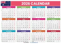 Printable Calendar 2026 Australia