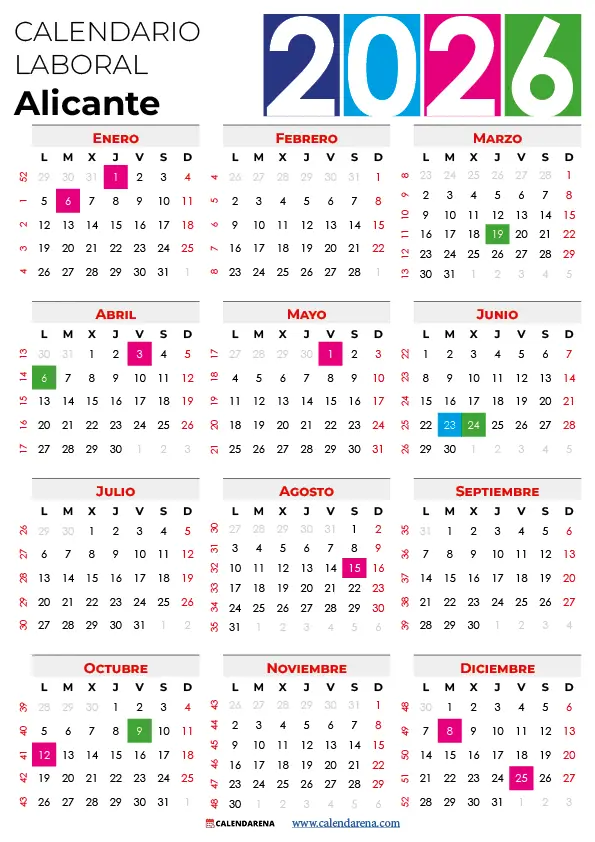 calendario laboral 2026 alicante