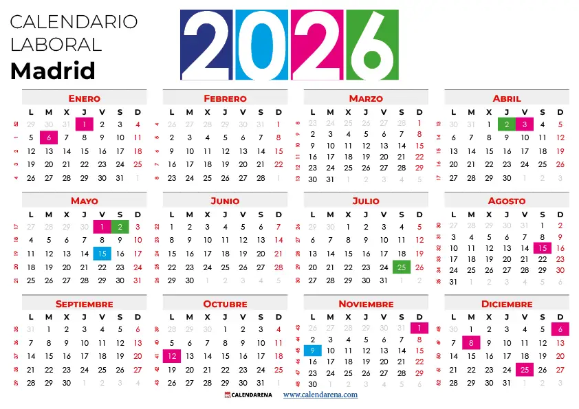 calendario laboral construcción madrid 2026