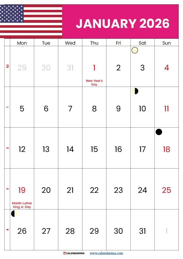 2026 January Calendar