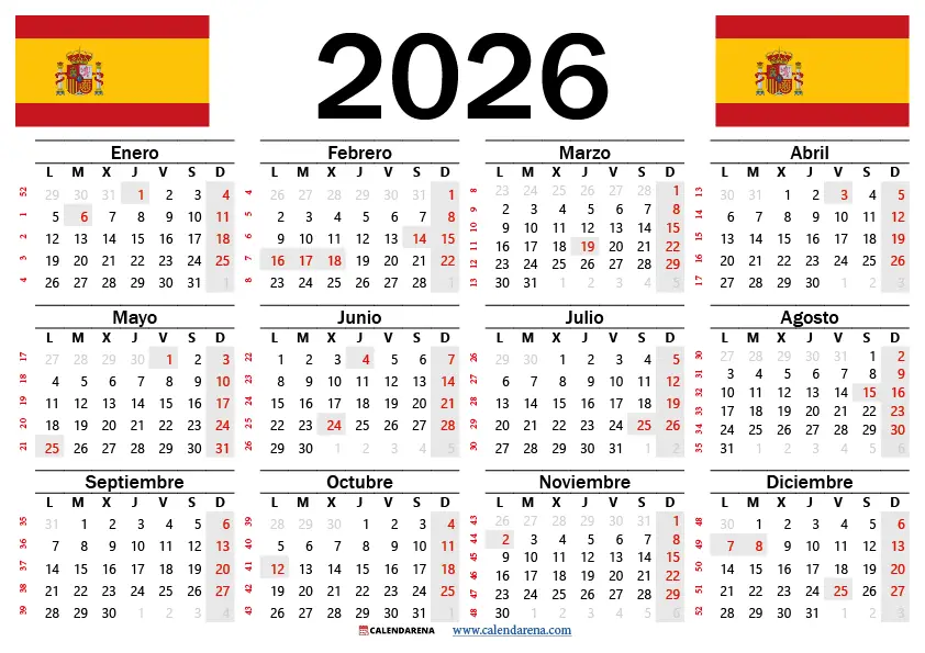 Almanaque 2026 España