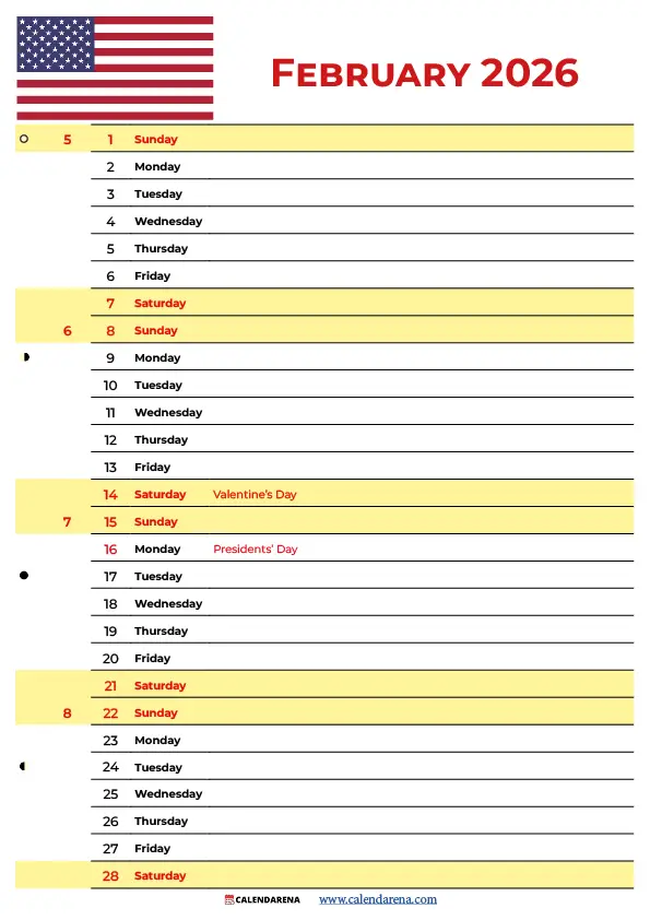 Calendar February 2026