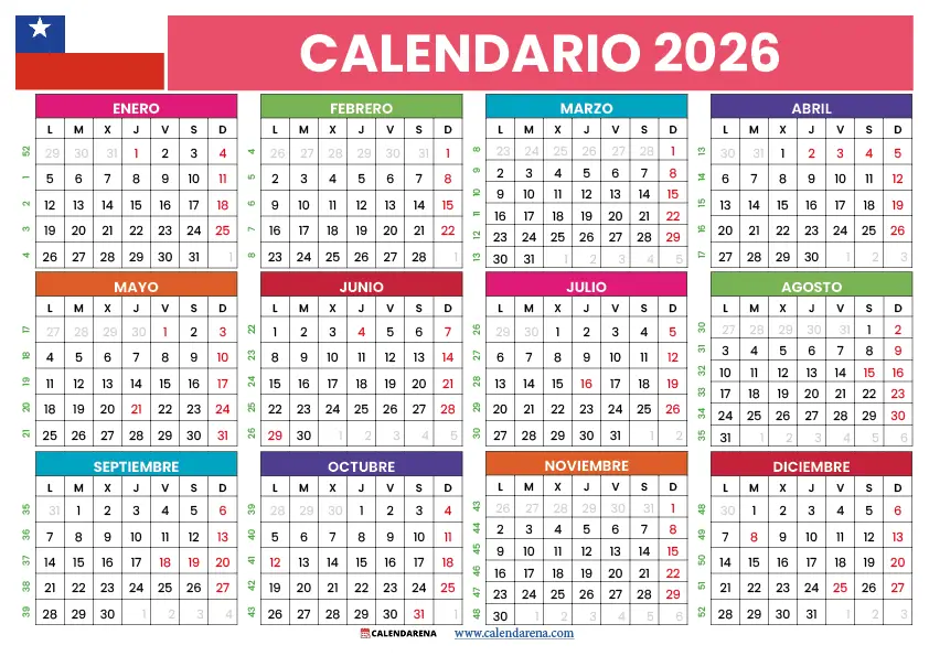 Calendario 2026 Chile