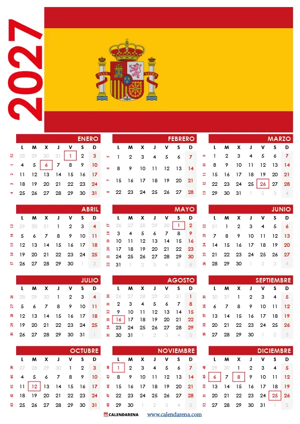 Calendario 2027 España Pdf