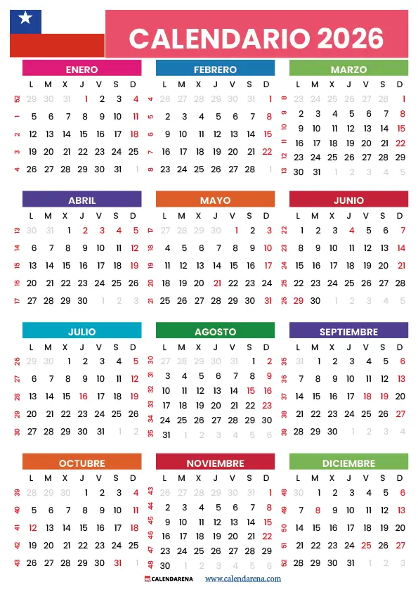 Calendario Chile 2026