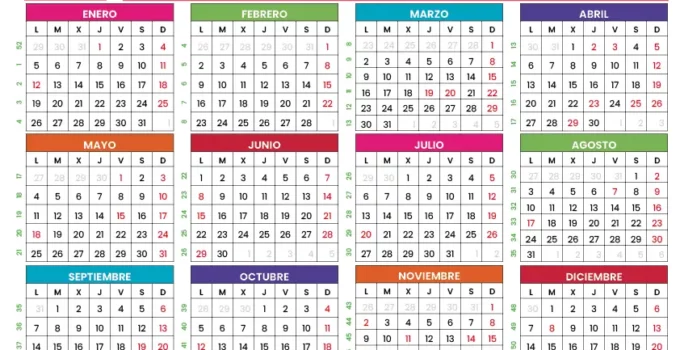 Calendario Colombia 2026