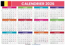 Calendrier 2026 À Imprimer Belgique