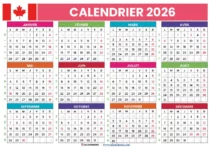 Calendrier 2026 Québec