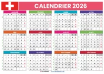 Calendrier 2026 Suisse