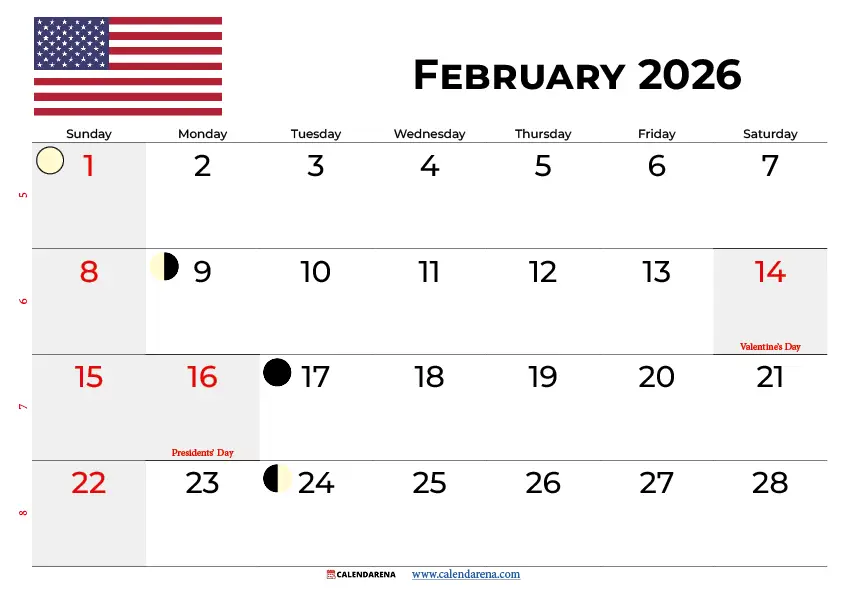 February 2026 Calendar Printable