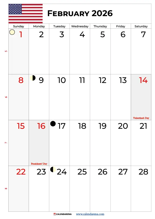 February Calendar 2026