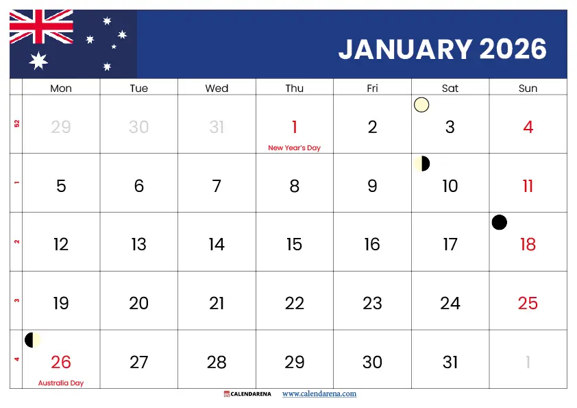 Full Moon January 2026 Australia