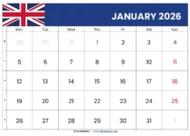 January 2026 Calendar Uk
