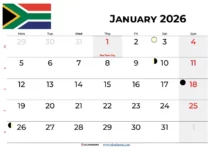 January 2026 Calendar With Holidays South Africa