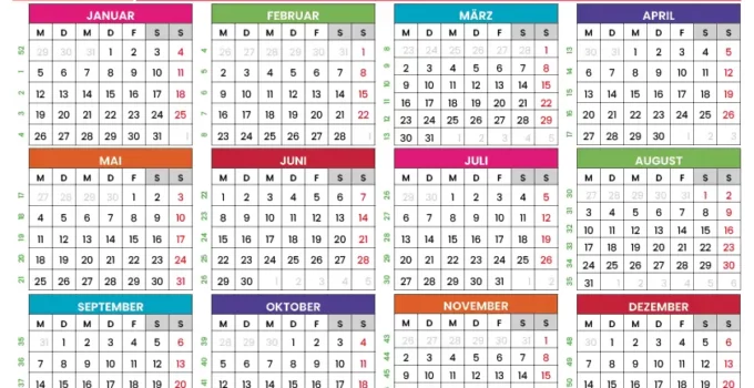 Kalender 2026 Schweiz Zum Ausdrucken