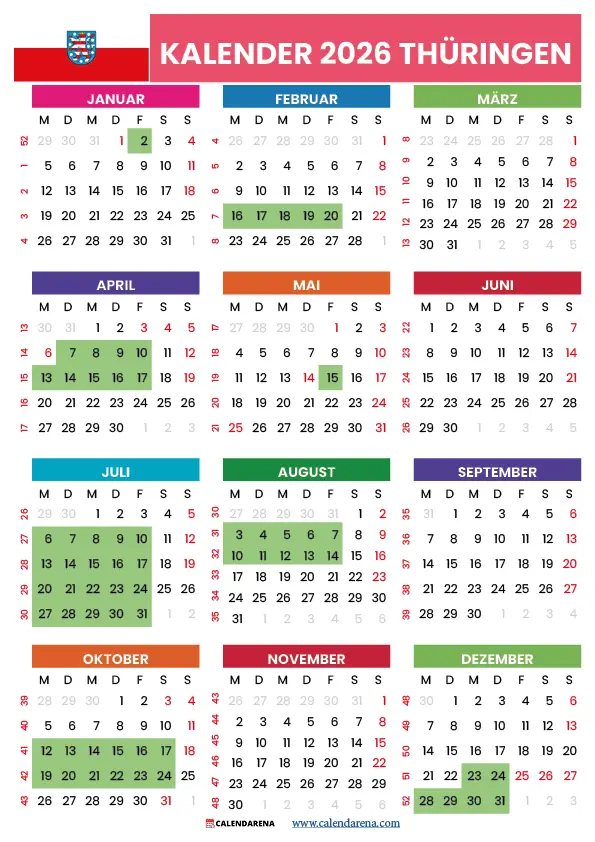 ferien thüringen 2026