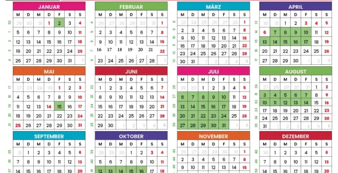 kalender 2026 Thüringen