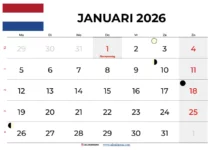 kalender januari 2026