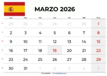 Calendario Marzo Abril 2026 España