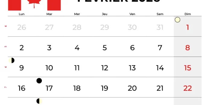 Calendrier Février 2025 À Imprimer Gratuit Québec