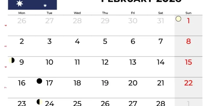 February 2026 Calendar Australia