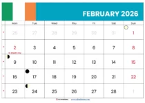 February Calendar 2026 With Holidays Ireland