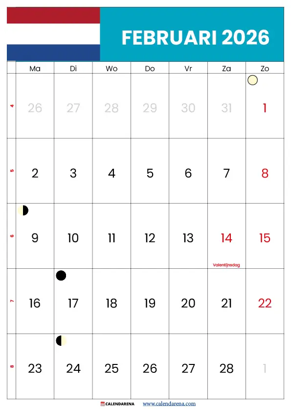 Feestdagen Februari 2026
