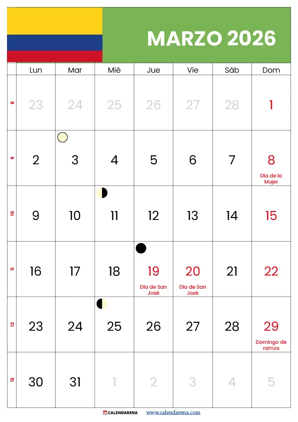 Festivos De Marzo 2026 Colombia