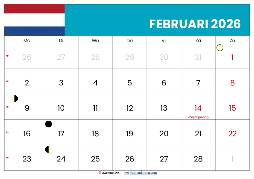 Kalender 2026 Februari