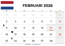 Kalender Februari 2026
