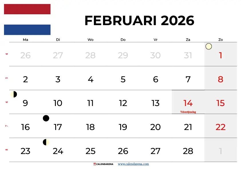 Kalender Februari 2026