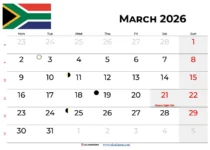 March 2026 Calendar South Africa