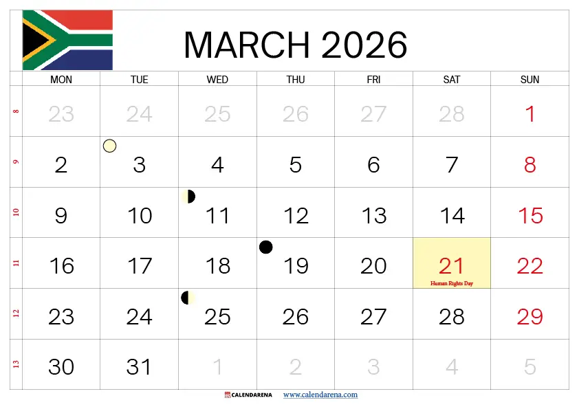 March 2026 Calendar With Holidays