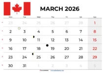 March 2026 Canada Calendar