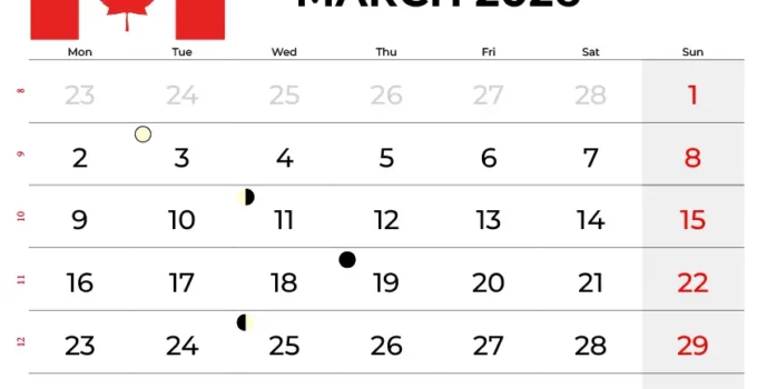 March 2026 Canada Calendar