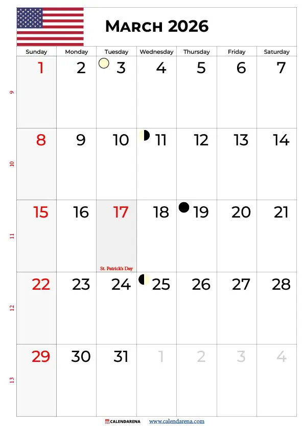 March 2026 Holidays Usa